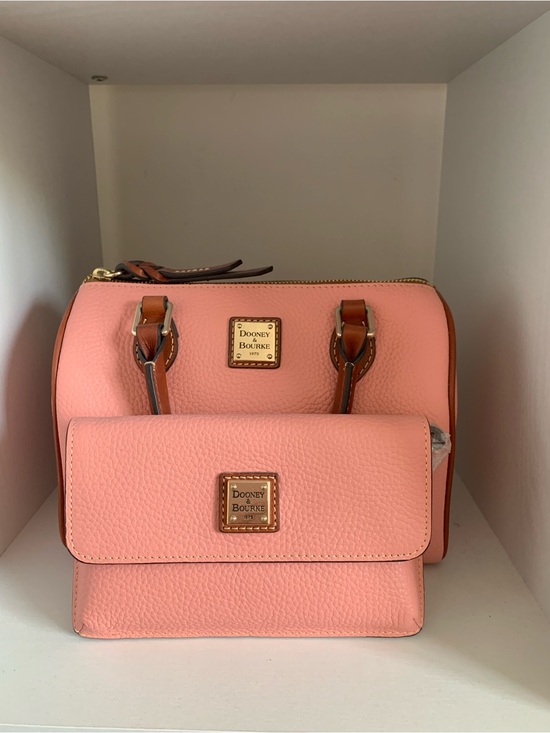 Dooney & Bourke Handbags - Dooney & Bourke Pale Pink Pebble Leather Satchel with Wallet